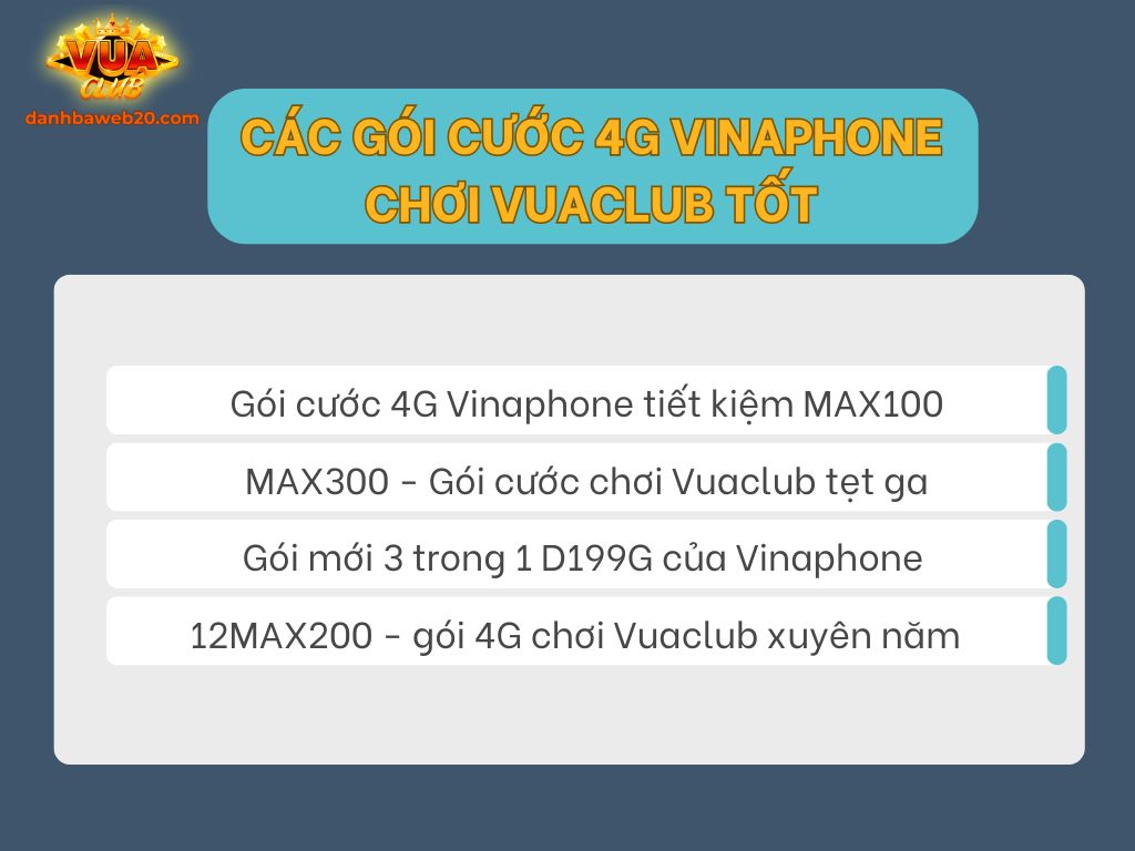 Các gói cước vinaphone chơi Vuaclub tốt nhất.